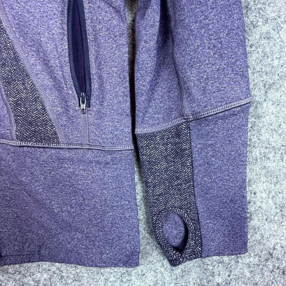 Lululemon Athletica Stride Jacket Womens 6‎ Heather Purple Stretch Logo Full Zip